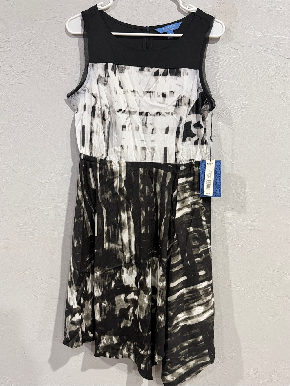 Simply Vera Vera Wang Abstract Geometric Fit & Flare Dress
